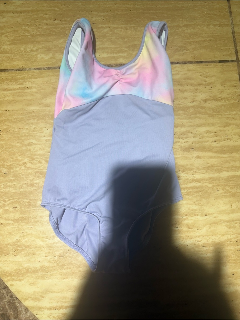 Mirella Pastel Tie-Dye Top Lavender Dance Leotard